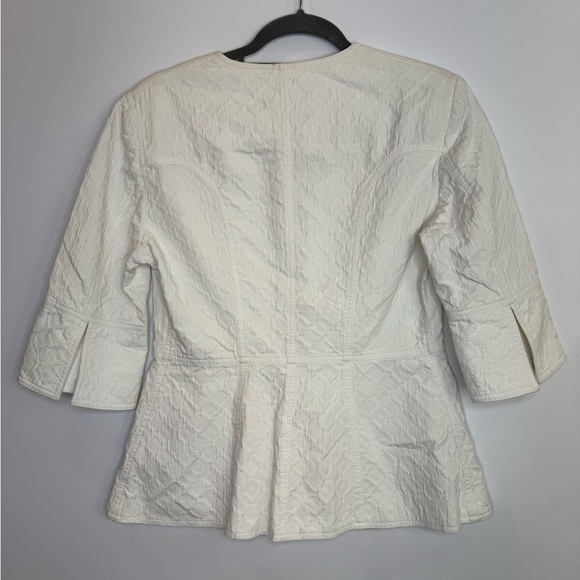 Bazar par Christian Lacroix White Y2K quilted texture o-ring Blazer - Picture 9 of 11